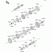 Схема вузла: Transmission(vn1500-r1h) для Kawasaki VN1500 VN1500 Drifter