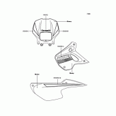 Схема вузла: Наклейки (Ебоні KL110-A1) для Kawasaki KL110 KSR
