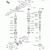 Схема вузла: Camshaft(s)/bevel gear(1/2) для Kawasaki EJ650 W650