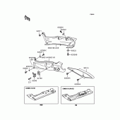 Схема вузла: Задні бічні обтічники & Захист ланцюга (ZX400-N5/N6) для Kawasaki ZX400 ZZR400