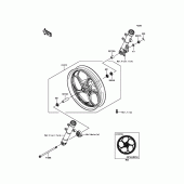 Схема вузла: Ступиця переднього колеса для Kawasaki BX250 NINJA 250SL ABS
