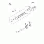Схема вузла: Gear change drum/shift fork(s) для Kawasaki ZX600 GPX600R