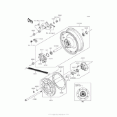 Схема вузла: Заднє колесо & Привідний ланцюг для Kawasaki VN900 Vulcan 900 Custom