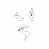 Схема вузла: Наклейки (Ебоні; CDS) для Kawasaki ER250 Z250