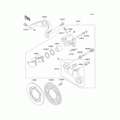 Схема узла: Задний тормоз для Kawasaki KX250/ KX252 KX250