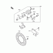 Схема вузла: Заднє гальмо для Kawasaki KLE500