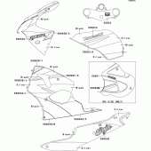 Схема вузла: Decals(silver/black)(zx600-j1p) для Kawasaki ZX600 Ninja ZX-6R