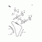 Схема вузла: Розподільний вал & Ланцюг ГРМ & Натягувач для Kawasaki KLE400