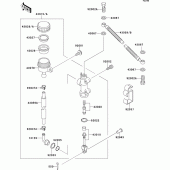 Схема узла: Задний тормозной цилиндр для Kawasaki EX250 ZZR250