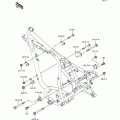 Схема узла: Крепление двигателя для Kawasaki BJ250 Estrella RS