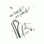 Схема узла: Распредвал & Цепь ГРМ & Натяжитель для Kawasaki ER650 Z650 ABS