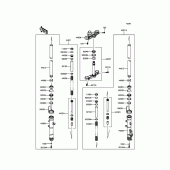 Схема вузла: Вилка передньої осі для Kawasaki BX250 NINJA 250SL