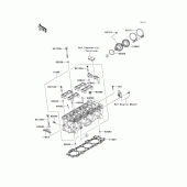 Схема вузла: Головка циліндра для Kawasaki ZX1000 Ninja ZX-10R