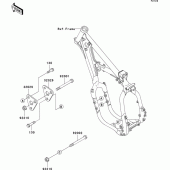 Схема узла: Крепление двигателя для Kawasaki KX500