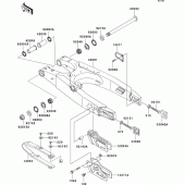 Схема вузла: Задній важіль (Маятник) для Kawasaki KX125