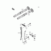 Схема вузла: Розподільний вал & Ланцюг ГРМ & Натягувач для Kawasaki ZR800 Z800 ABS