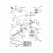 Схема вузла: Паливний бак (ZR250B-035855‾) для Kawasaki ZR250 Balius-II
