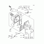 Схема узла: Воздушный фильтр для Kawasaki BJ250 250TR