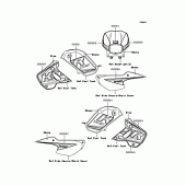 Схема вузла: Наклейки (Синій A8F) для Kawasaki KL110 KSR