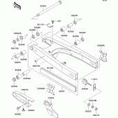 Схема узла: Задний рычаг (Маятник) для Kawasaki KL650 KLR650