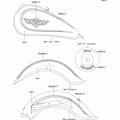 Схема вузла: Decals(cwred)(vn800-b6) для Kawasaki VN800 Vulcan 800 Classic