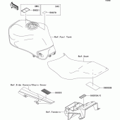 Схема вузла: Інформаційні наклейки для Kawasaki ZR750 ZR-7S