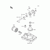 Схема узла: Масляный насос & Масляный фильтр для Kawasaki ZX400 ZXR400R