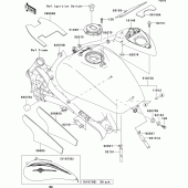 Схема узла: Топливный бак(1/2)(p1h) для Kawasaki VN1500 VN1500 Mean Streak