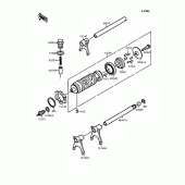 Схема вузла: Копірний вал & Вилки для Kawasaki EL250 Eliminator 250SE