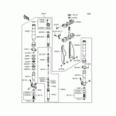 Схема вузла: Вилка передньої осі (M6F) для Kawasaki KX125
