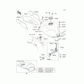 Схема вузла: Паливний бак(zx900-e1h) для Kawasaki ZX900 Ninja ZX-9R