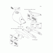 Схема вузла: Інформаційні наклейки для Kawasaki KL250 KL250 Super Sherpa