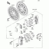 Схема вузла: Передній супорт для Kawasaki ZX1100 Ninja ZX-11