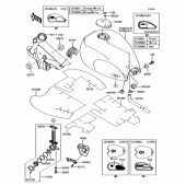 Схема узла: Топливный бак для Kawasaki BJ250