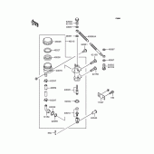 Схема вузла: Задній гальмівний циліндр Kawasaki ZX400 ZZR400