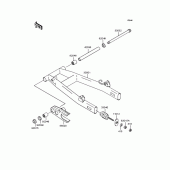 Схема вузла: Задній важіль (Маятник) для Kawasaki BJ250 Estrella Custom