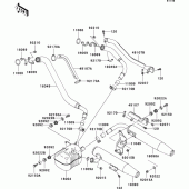 Схема узла: Выхлопная система (s) для Kawasaki VN1500 VN1500 Classic