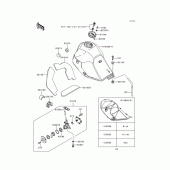 Схема узла: Топливный бак(kl650-c2/c3/c4/c5) для Kawasaki KL650 KLR650