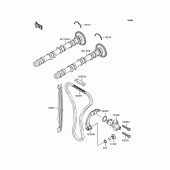 Схема узла: Распредвал & Цепь ГРМ & Натяжитель (s) для Kawasaki ZX750 Ninja ZX-7RR
