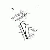 Схема вузла: Розподільник\Натягувач для Kawasaki EX400 Ninja 400R ABS