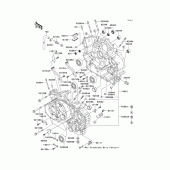Схема узла: Картер двигателя (1/2) для Kawasaki VN1500 Vulcan 1500 Mean Streak