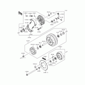 Схема узла: Заднее колесо & Приводная цепь для Kawasaki VN800 Vulcan 800