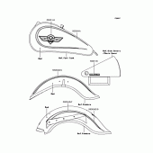 Схема вузла: Наклейки (red; VN400-C6) для Kawasaki VN400 Vulcan Classic