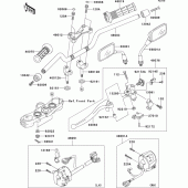 Схема вузла: Кермо & Пульт управління рульовим для Kawasaki ZR1000 Z1000