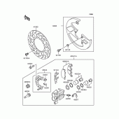 Схема вузла: Переднє гальмо для Kawasaki KLE400