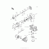 Схема вузла: Масляний насос & Масляний фільтр Kawasaki ZR900 Z900