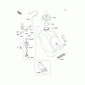Схема узла: Топливный бак для Kawasaki KX500