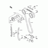 Схема вузла: Розподільний вал & Ланцюг ГРМ & Натягувач для Kawasaki KLX250 D-Tracker