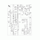 Схема узла: Передняя вилка(1/2) для Kawasaki KX125
