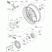 Схема вузла: Ступиця заднього колеса для Kawasaki ZX636 Ninja ZX-6R